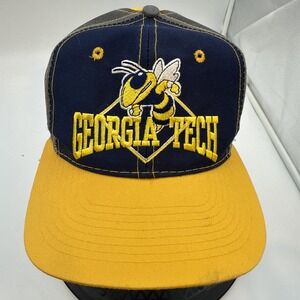 Vintage Georgia Tech Yellow Jackets Hat ADJUSTABLE 1999 Franchise